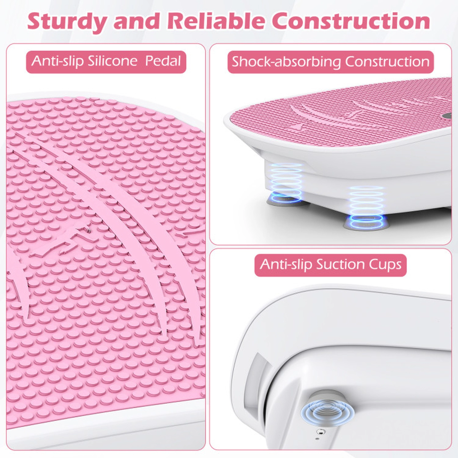 SUGIFT White 220-lb Capacity 10-Speed Lymphatic Drainage Vibration Plate Exercise Machine with Remote
