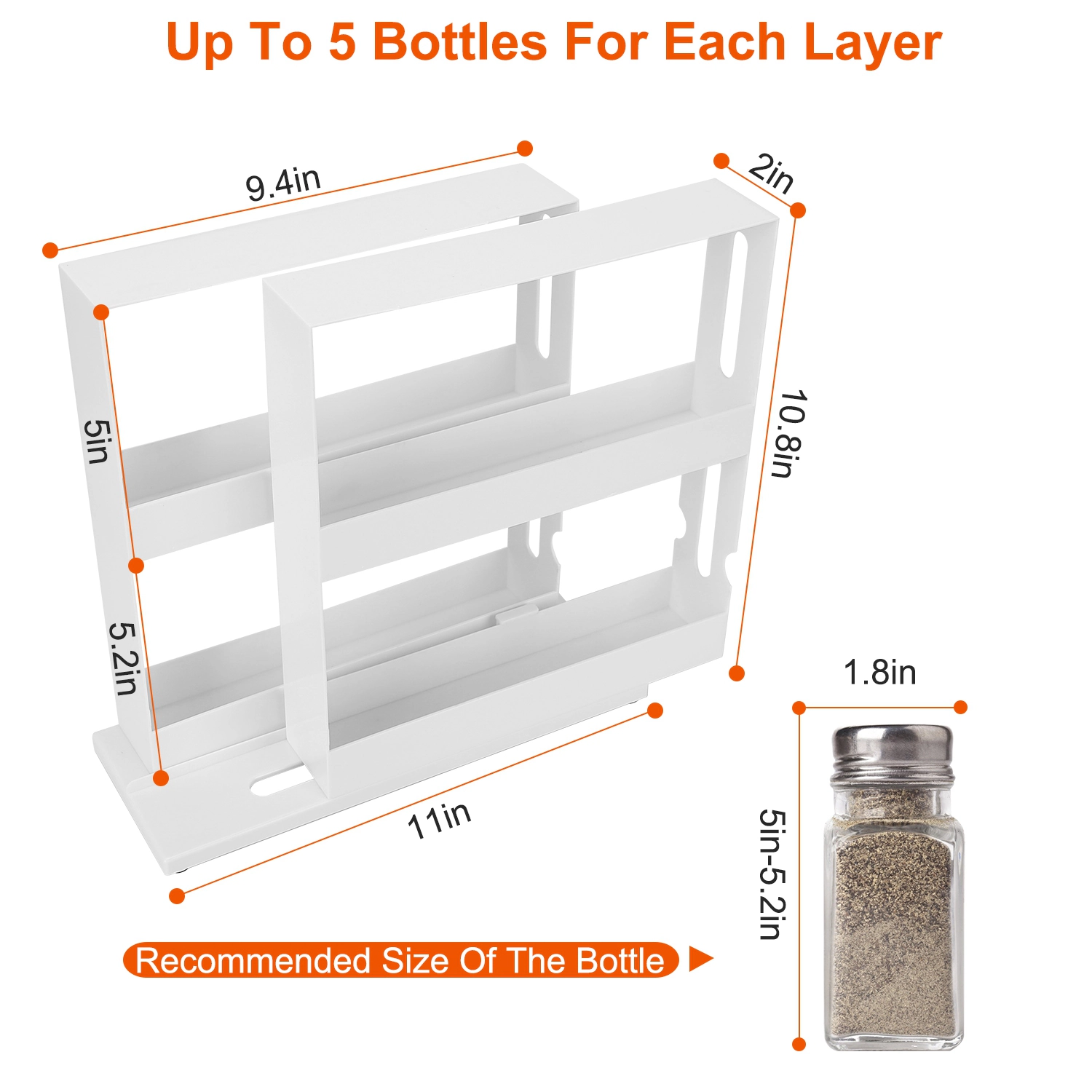 GBruno 2-Tier Swivel Cabinet Organizer Rack