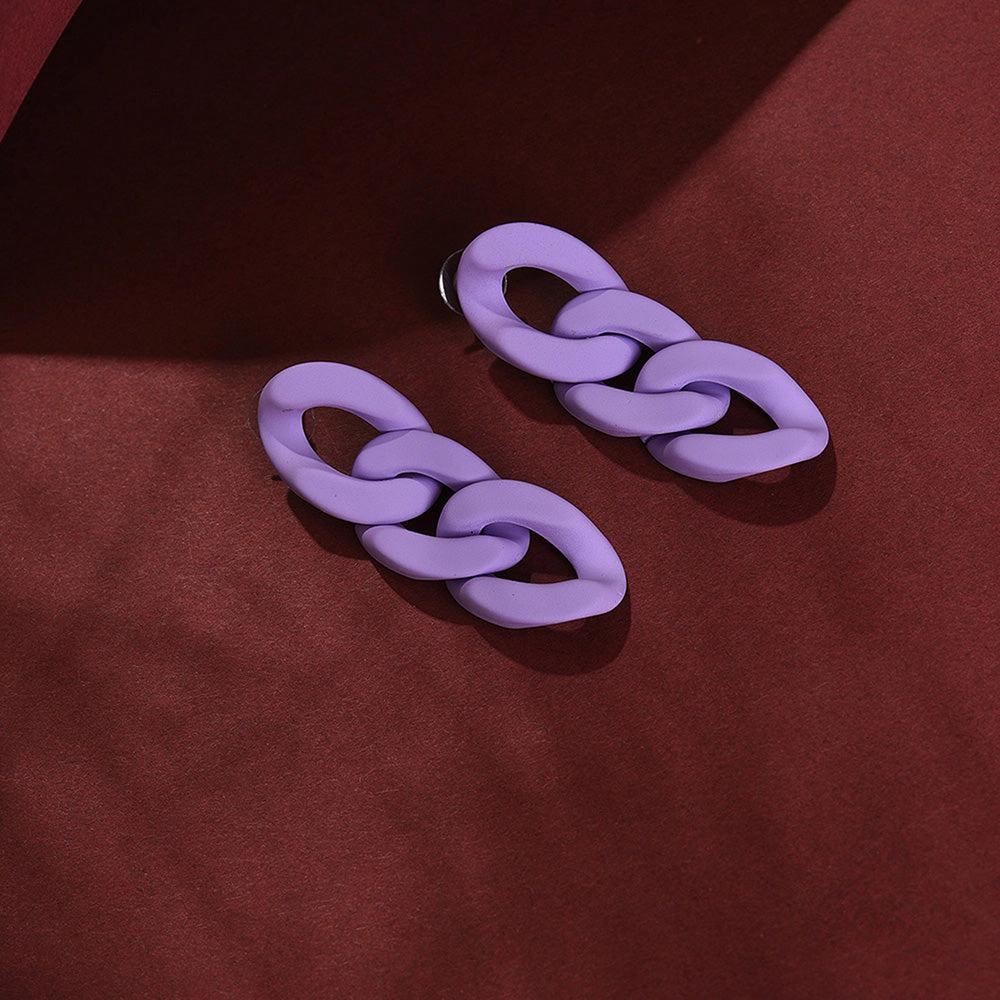SOHI Women's Purple Drop Earrings