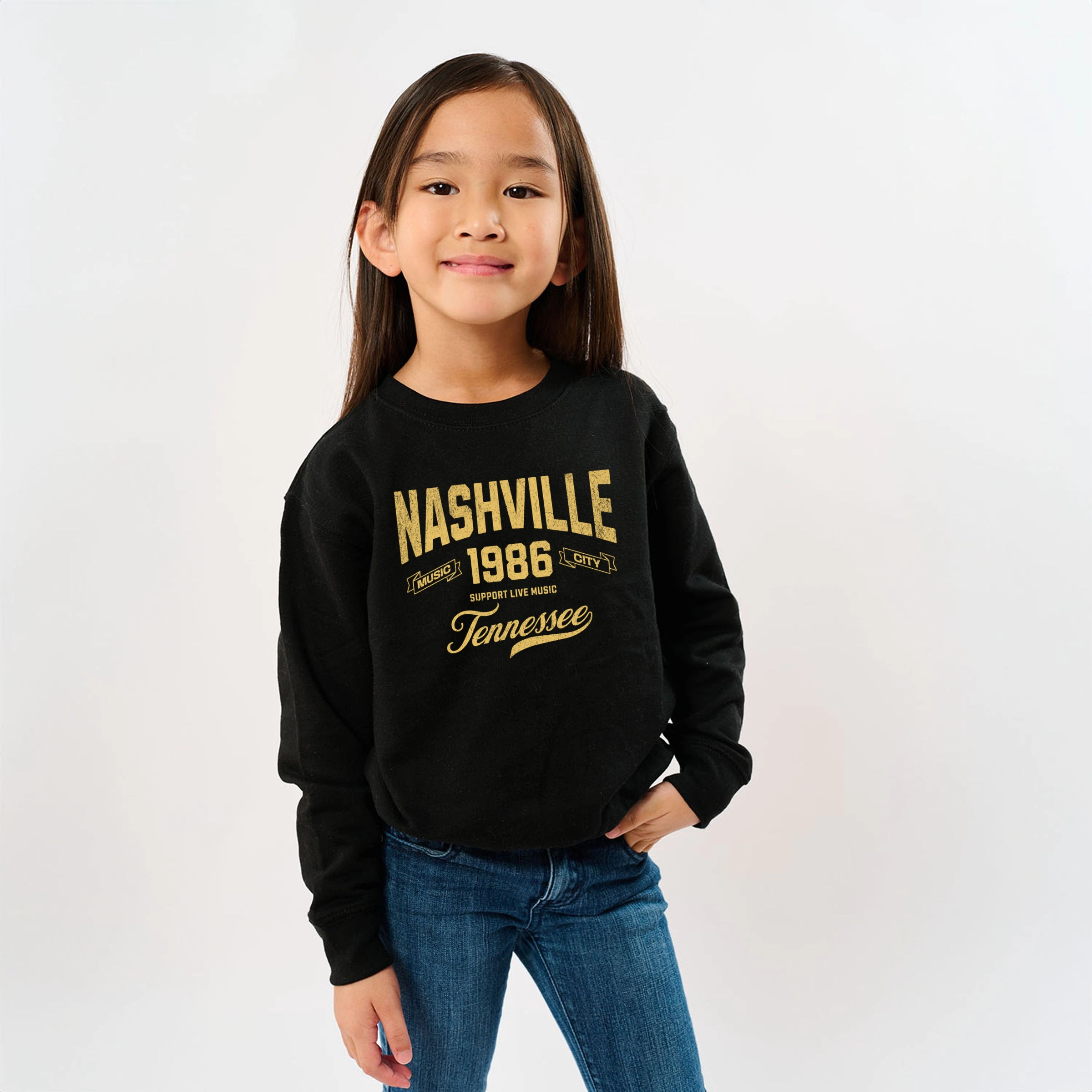 The Juniper Shop - Youth Graphic Sweatshirt Nashville Tennessee Music City