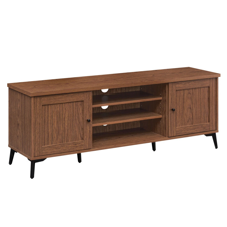 Hivvago 2-Door Tv Stand For Tvs Up To 65 Inch Mid Century Modern Entertainment Center