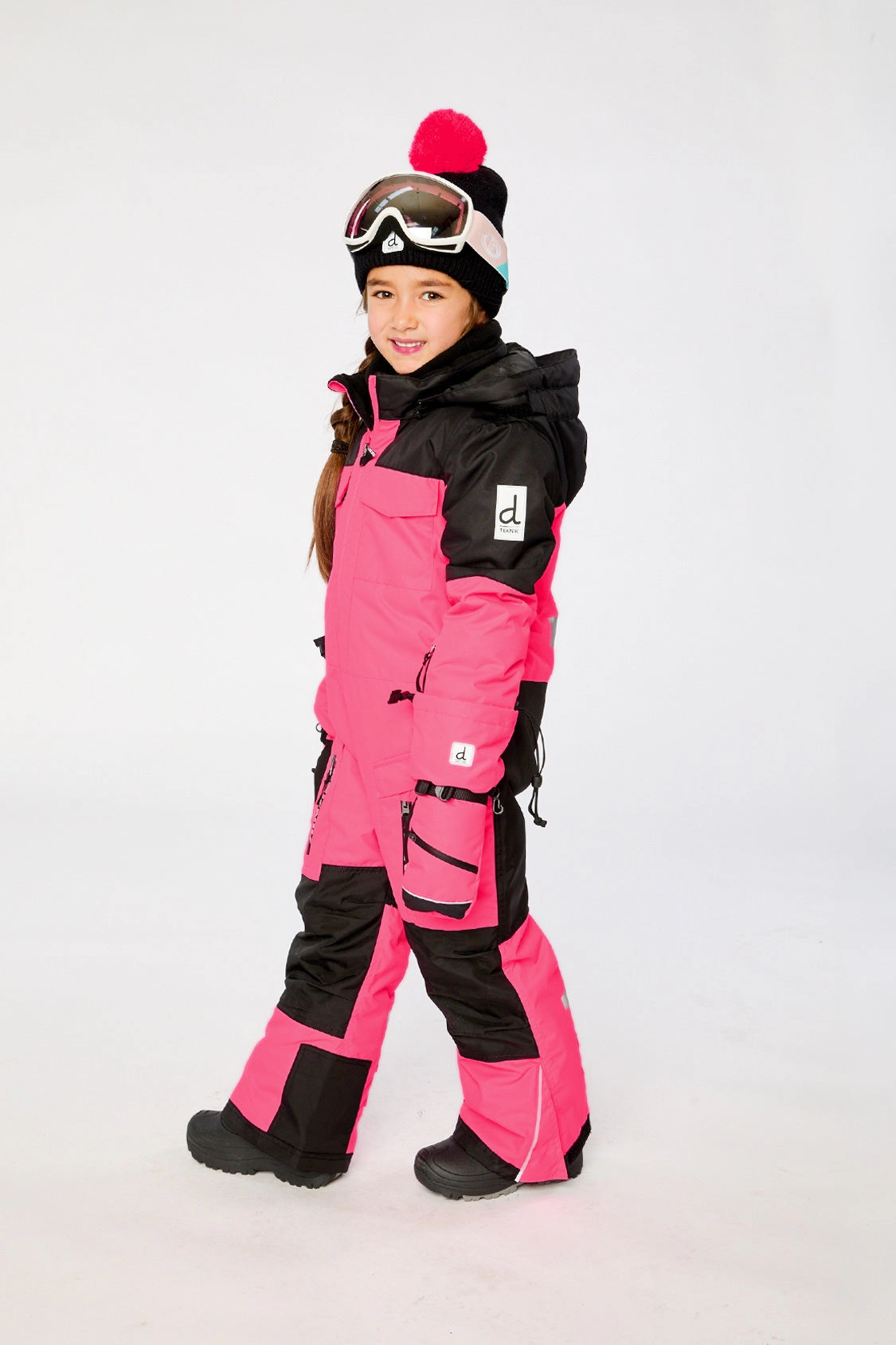 Deux par Girls One Piece Teknik Hooded Snowsuit with Expandable Sleeves