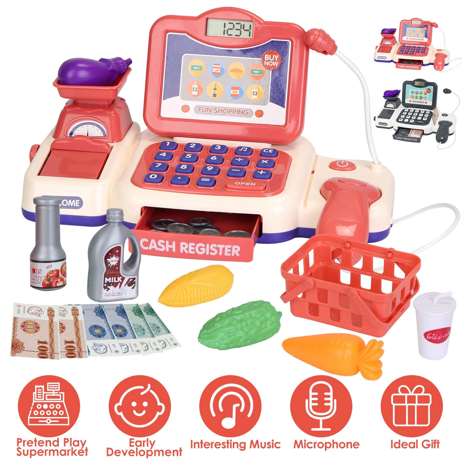 GBruno Interactive Pretend Play Cash Register Toy