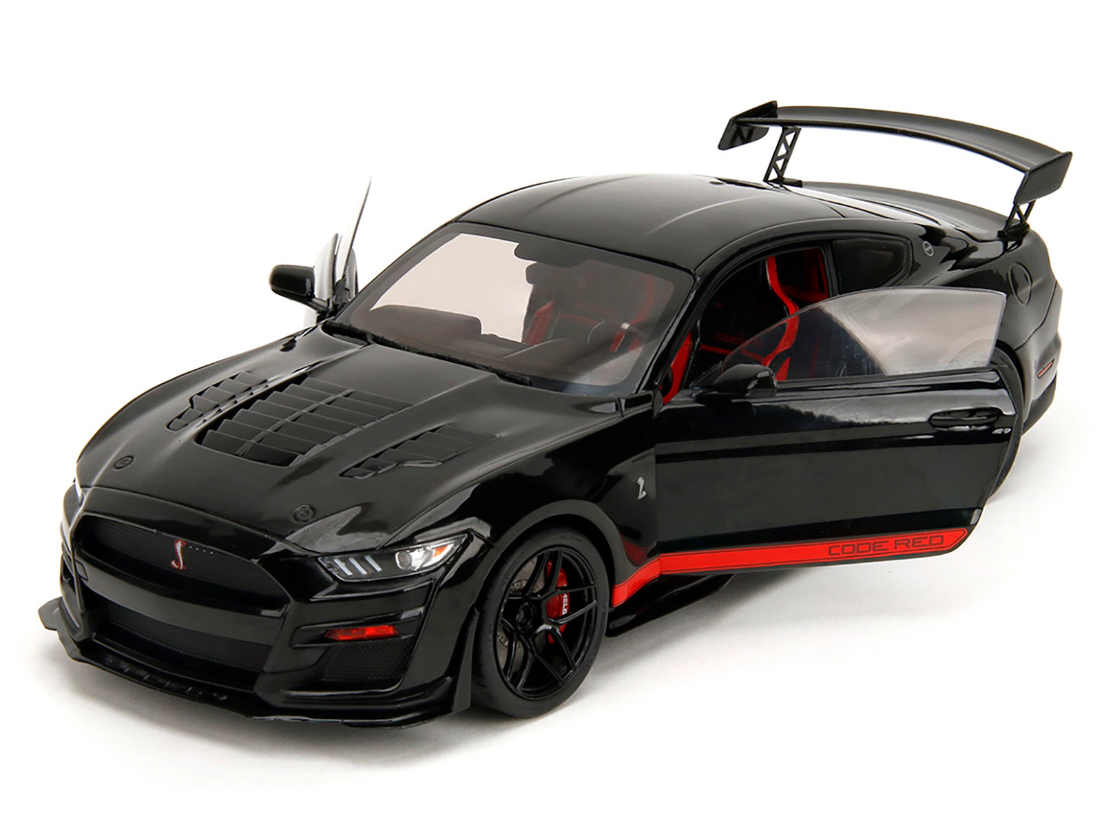 Jada Shelby GT500 "Code Red" Black with Red Stripes "Pink Slips" Series 1/18 Diecast Model Car by Jada