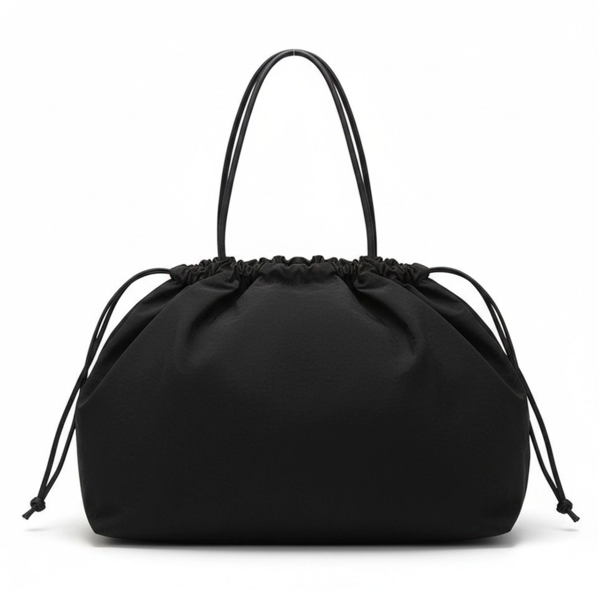 Alilang Women's Nylon Drawstring Shoulder Tote Bag with Soft Slouchy Silhouette and Long Carry Straps 18.9x13.7x5in