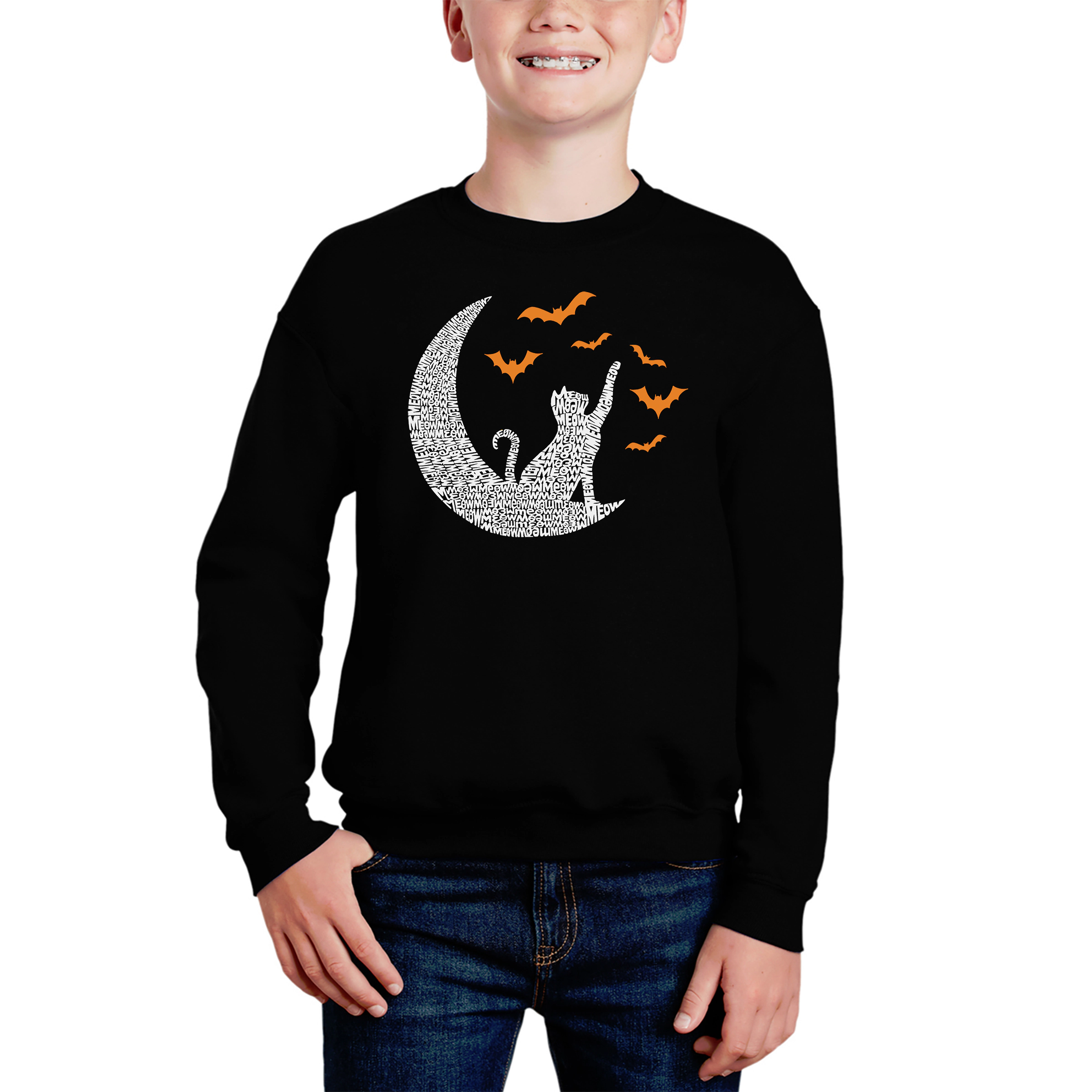 LA Pop Art Boy's Word Sweatshirt - Lunar Bats