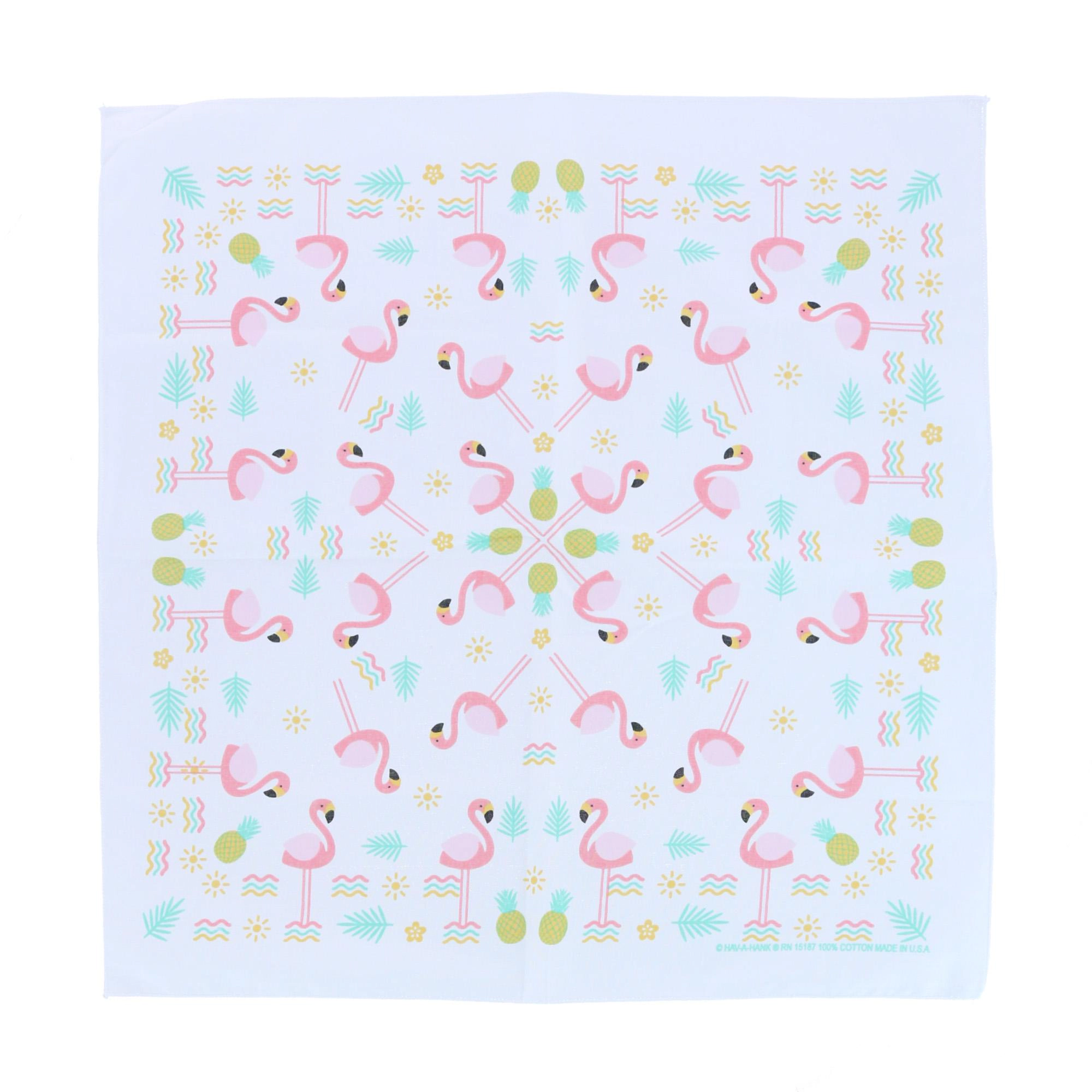 CTM Cotton Flamingo and Pineapple Print Bandana