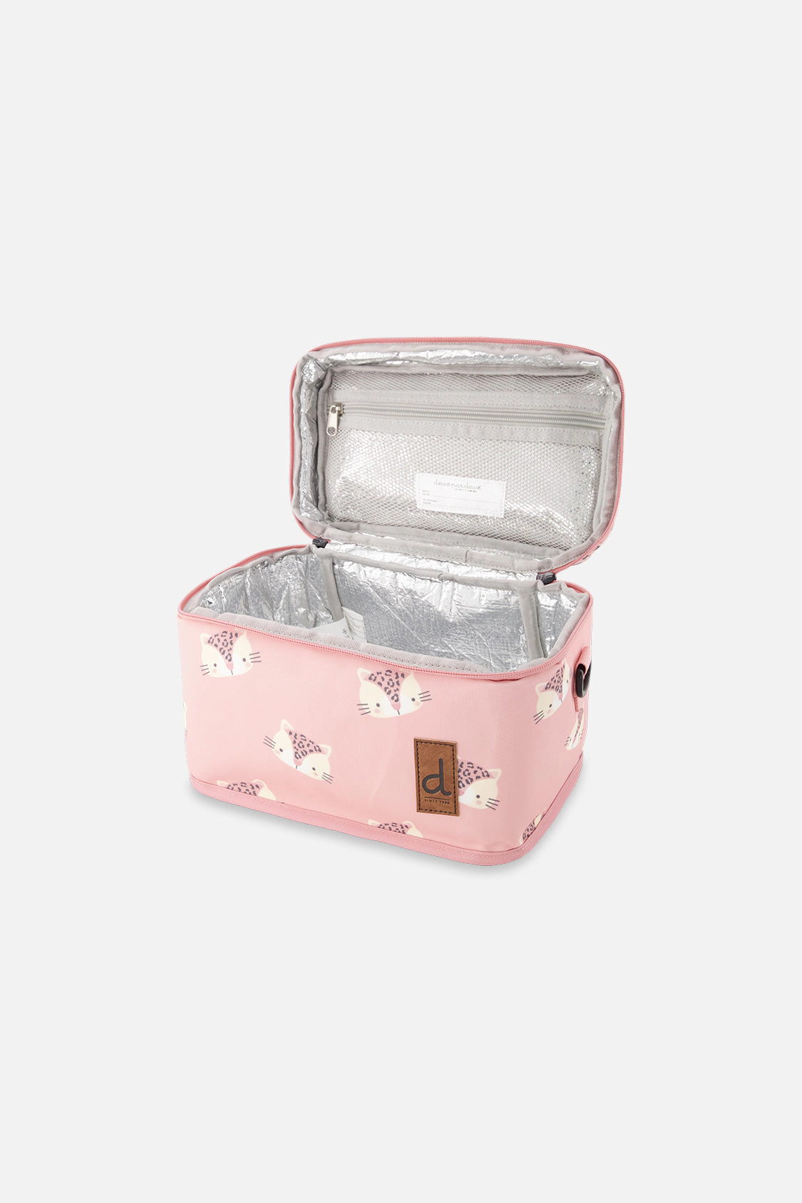 Deux par Deux Girls Insulated Leopard Print Lunch Box with Removable Shoulder Strap