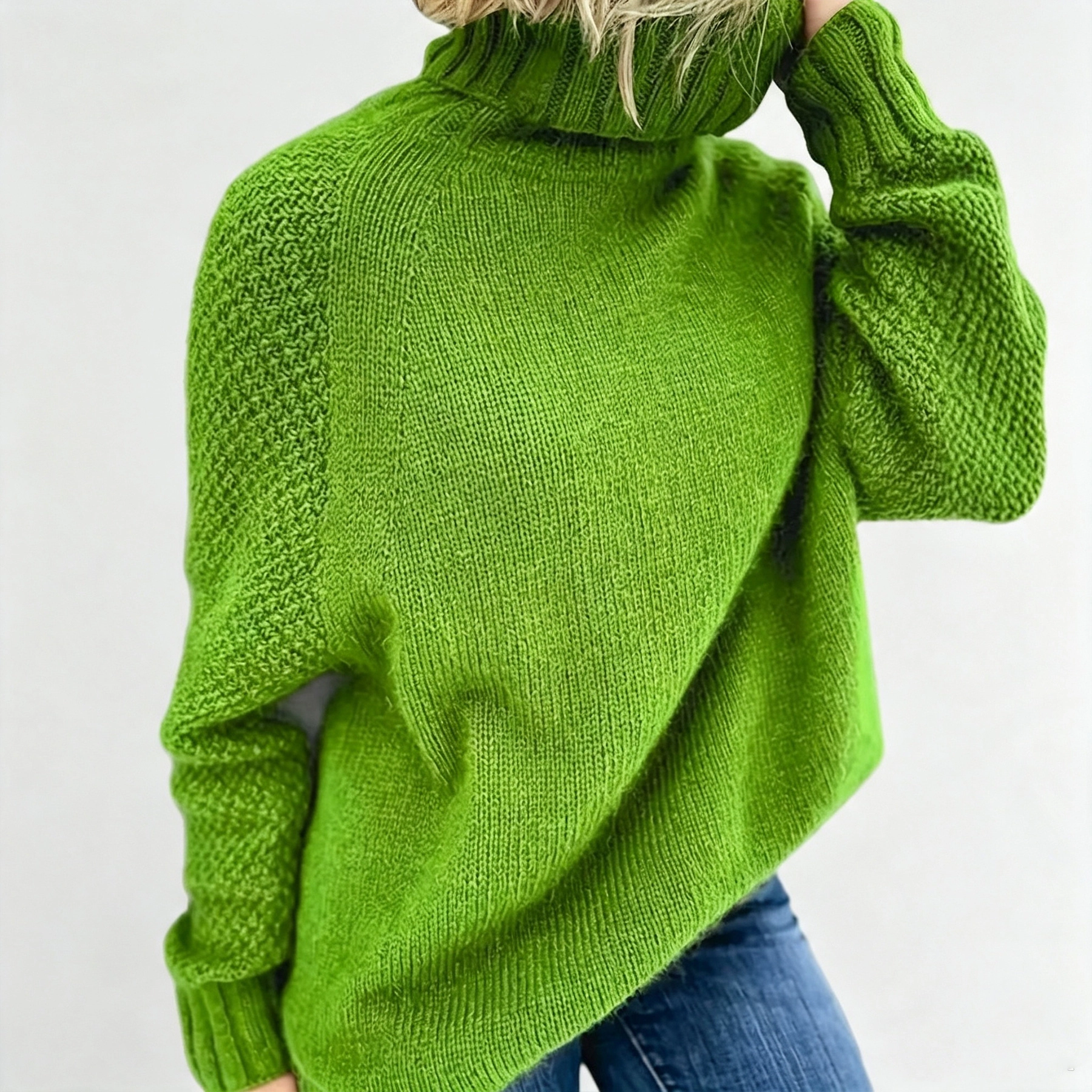 YesFashion Womens Turtleneck Sweaters  WinterLong Raglan Sleeve Loose Oversized Pullovers