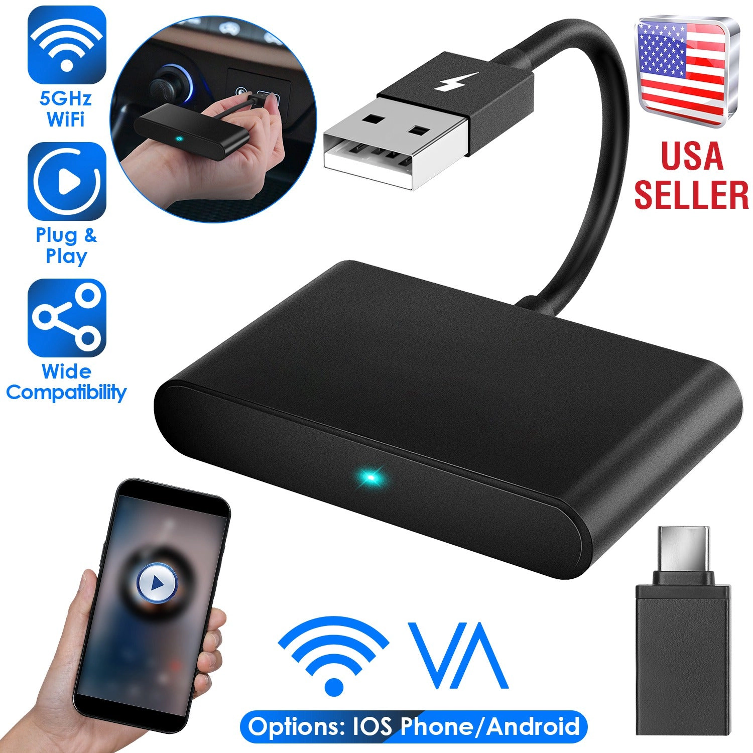 GBruno 5GHz Wireless Adapter For Car Infotainment