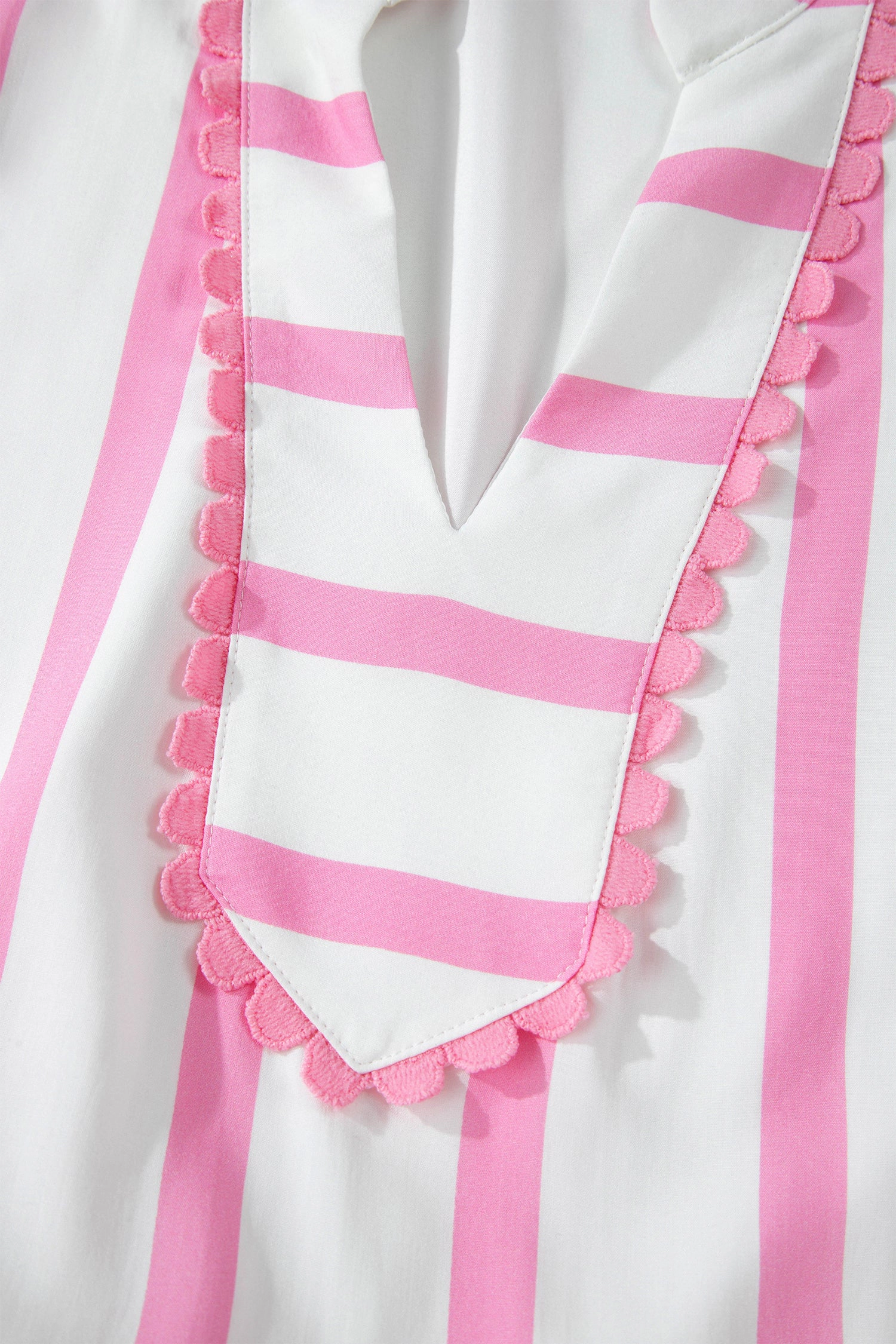Threaded Pear Womens Elowen Sleeve Tiered Maxi PLUS Dress - Pink Stripe