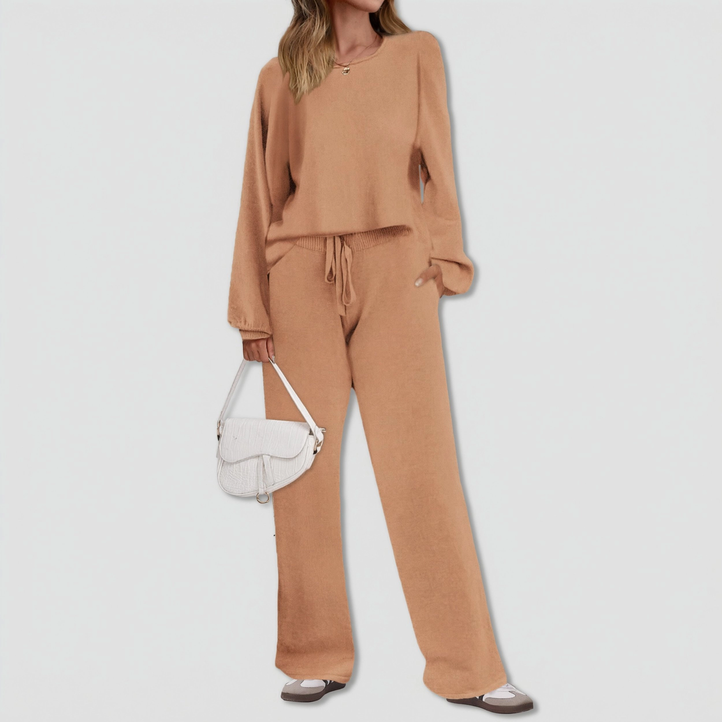 Ekouaer Lounge Sets Two Piece Sets Casual Knit Sweater Pants Outfits