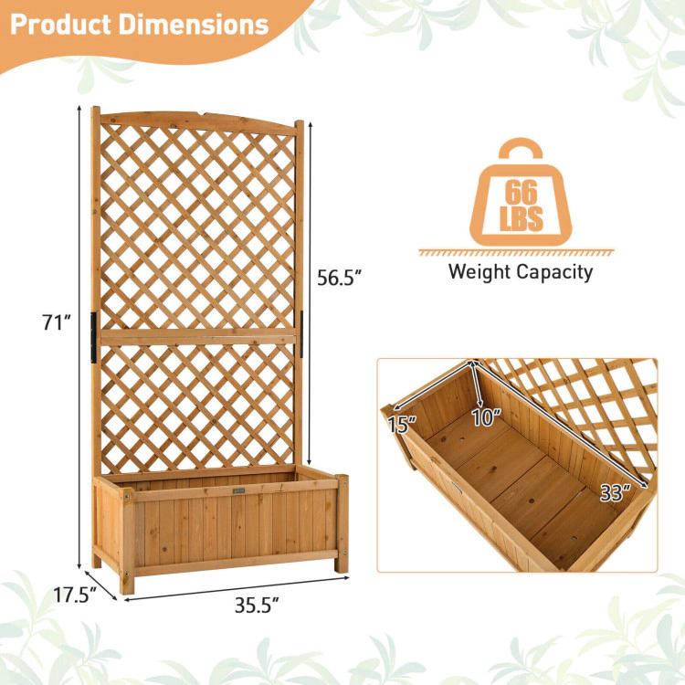 Hivvago Planter Raised Bed with Trellis for Plant Flower Climbing