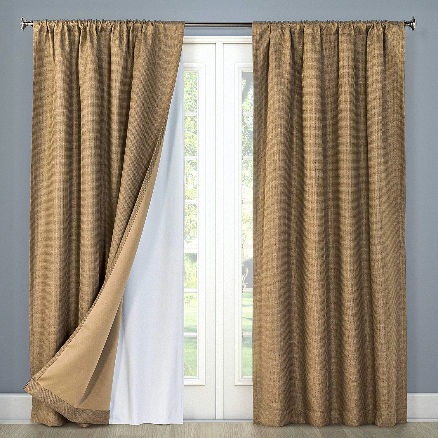 HLC.ME White Thermal Insulated 100% Blackout Window Liner, From Sheer to Blackout - Hooks Included, 2 Pack