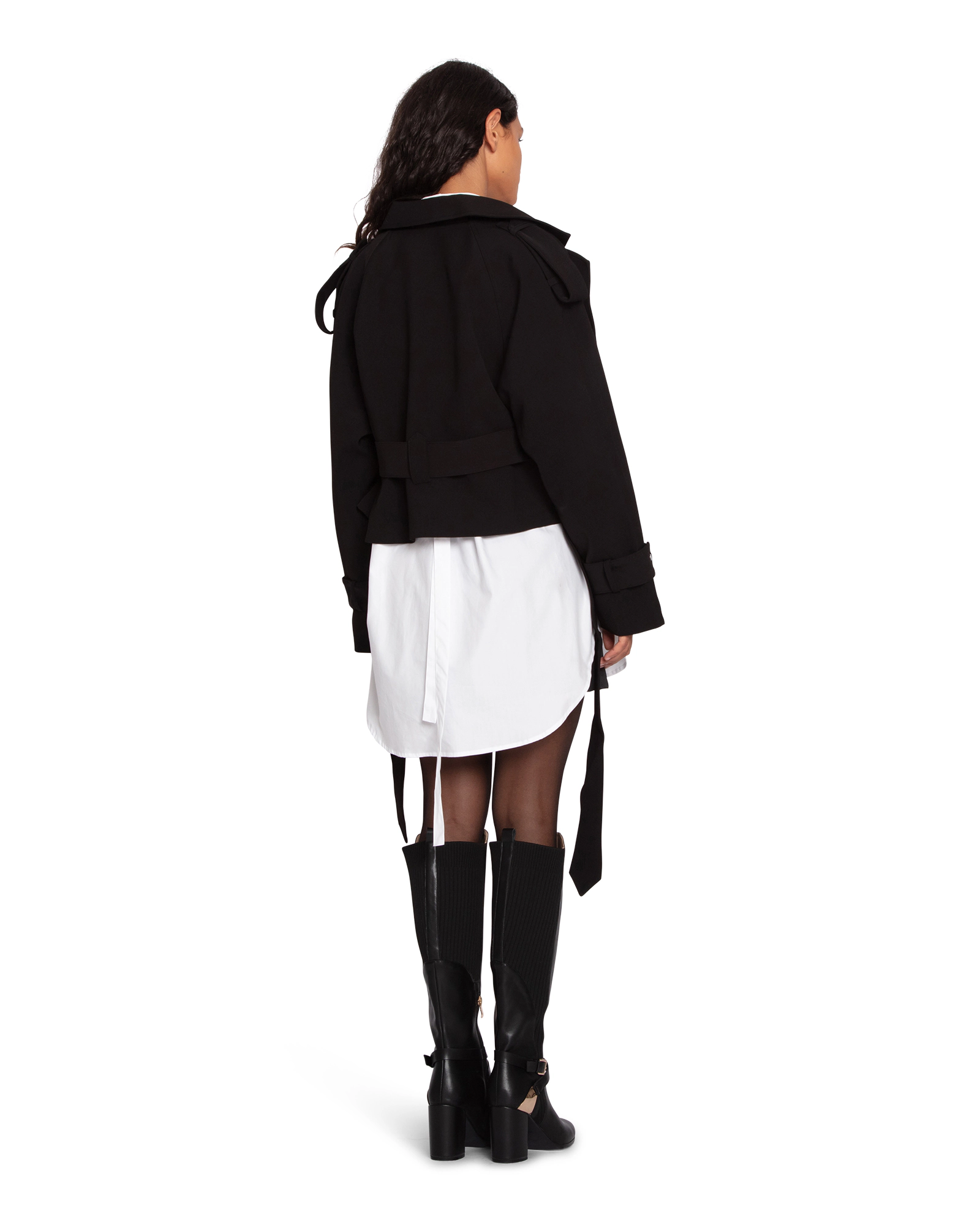 Belle & Bloom Fast Car Cropped Trench Coat
