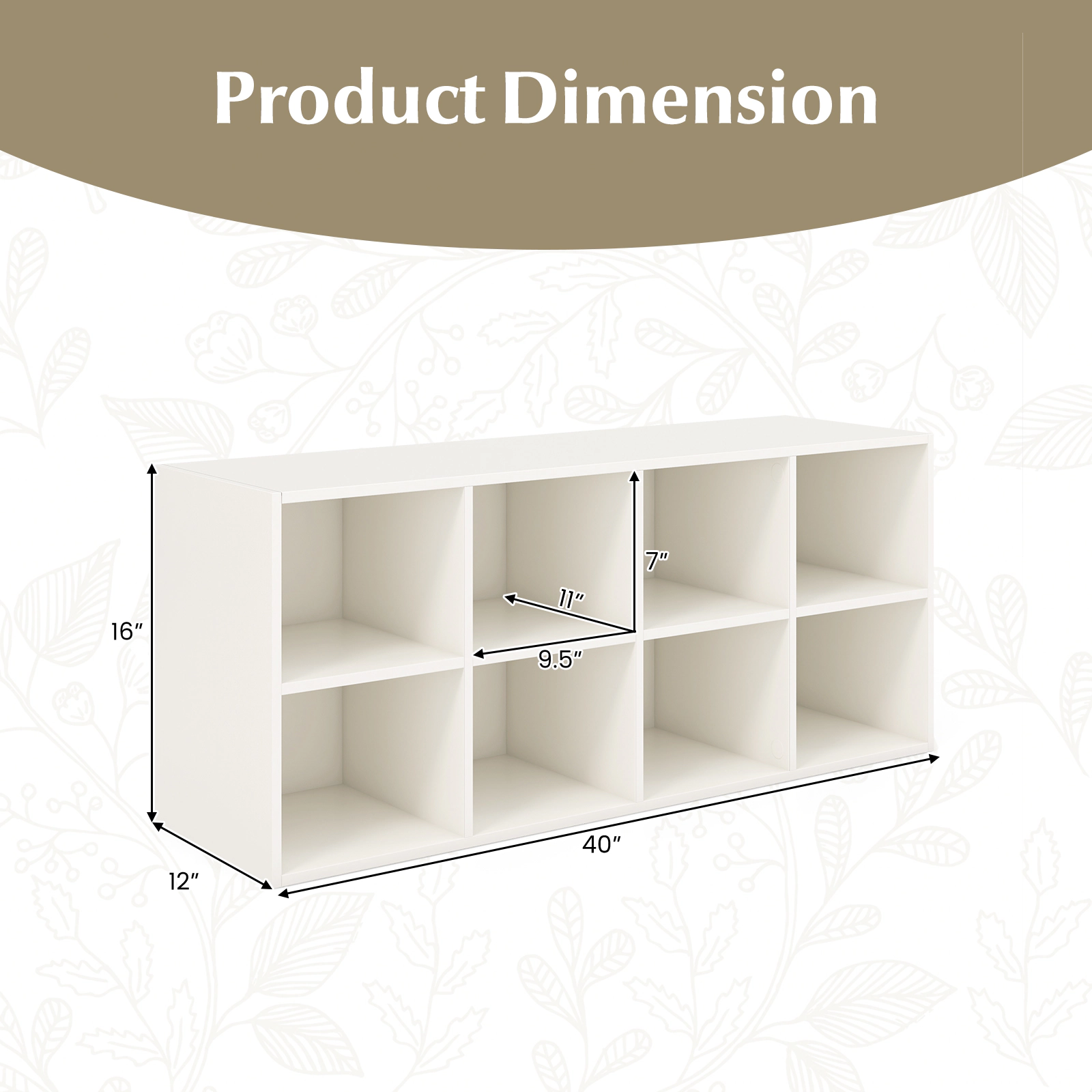 SUGIFT White 500 LBS Weight Capacity 8-Cubby Shoe Organizer 40 Inch Shoe Storage Rack