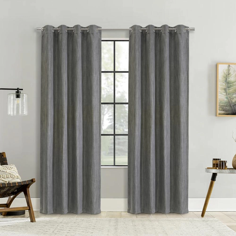 Thermalogic Bryson Provides UV Protection Exclusive Room Darkening Grommet Curtain Panel 52" x 108" Grey