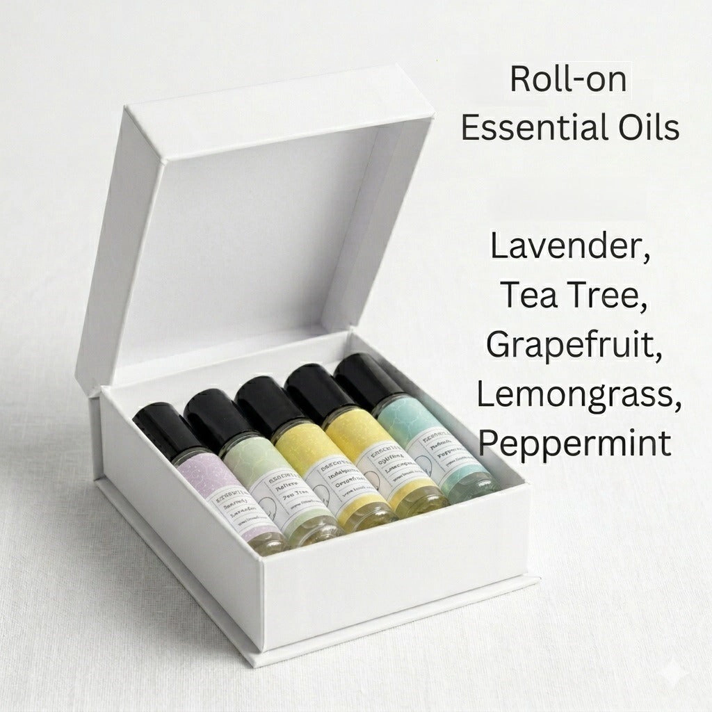 Lizush  Crystals filled Essential Oils Roll-On -  Set of 5 in a gift box