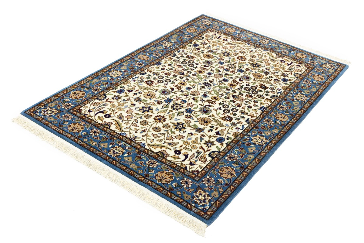 Magic Rugs Cream Blue Floral 4X6 Kirman Oriental Rug
