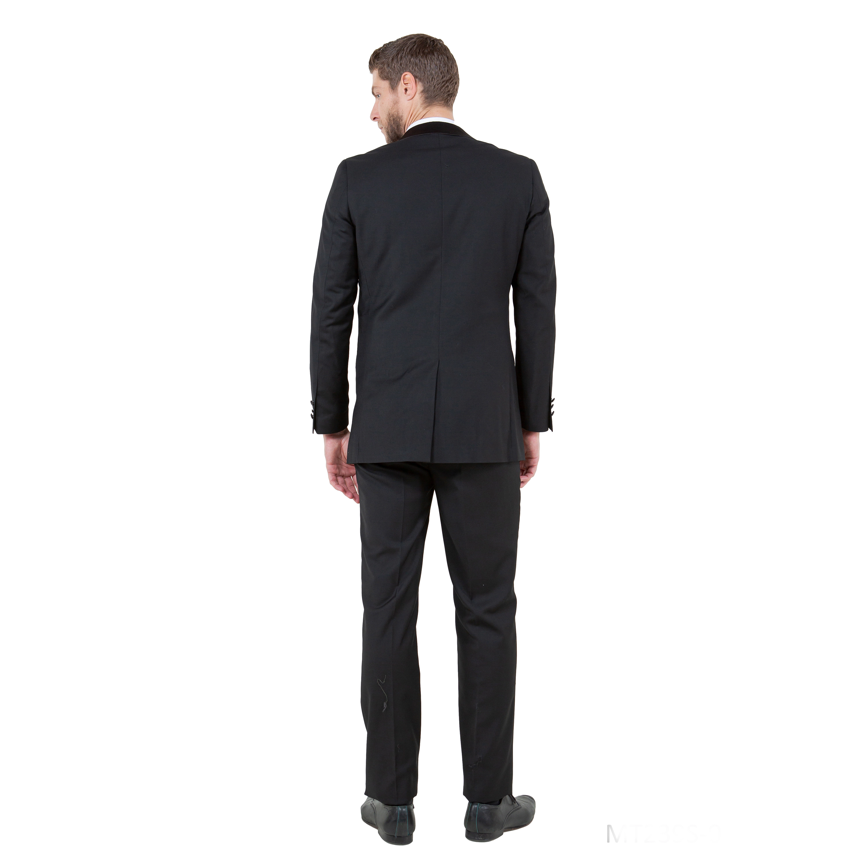 Bryan Michaels Mens 3pc Peak Lapel Tuxedo Set w/ Expandable Metal Clip