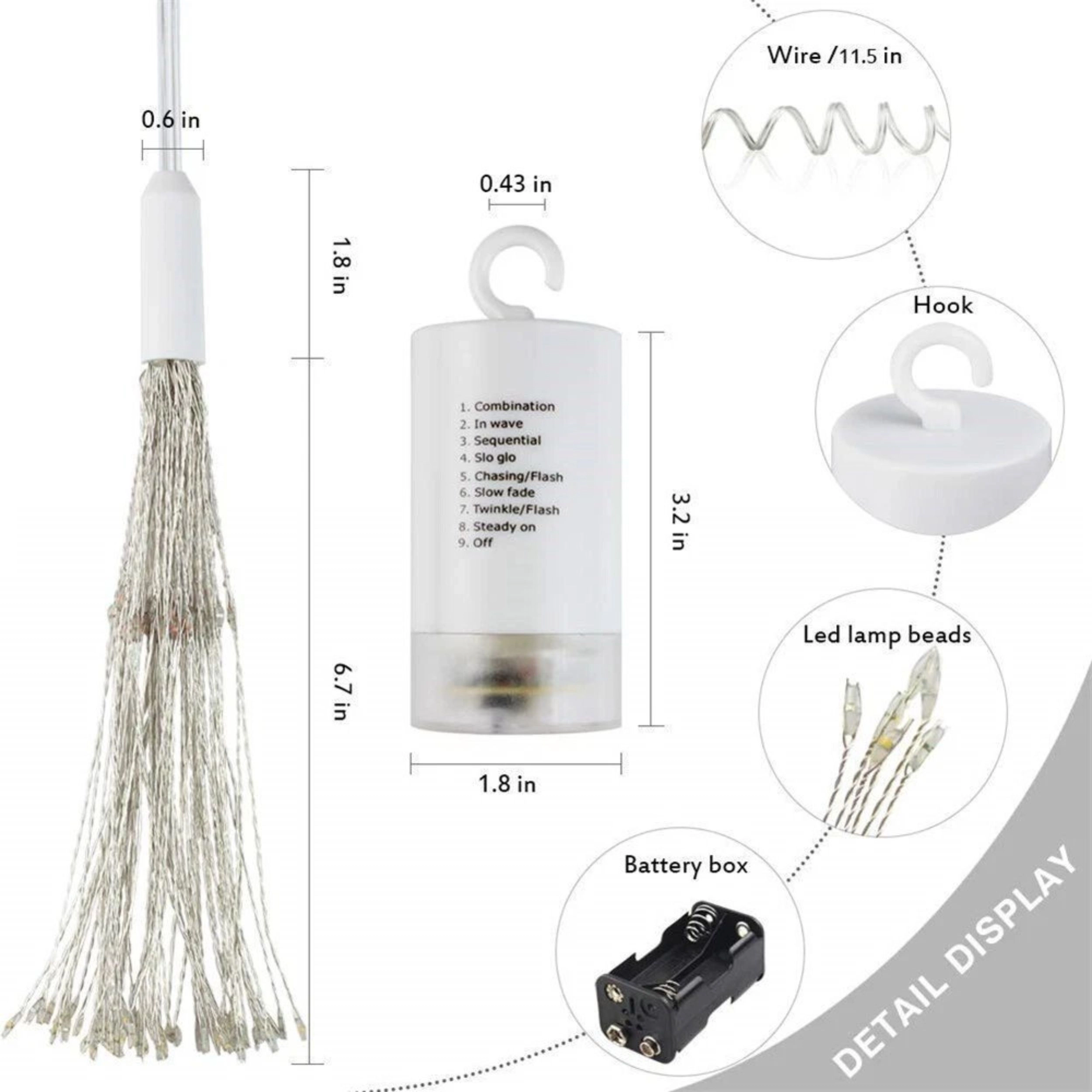Home Collection 120 LED Hanging Firework Fairy String Lights with Remote