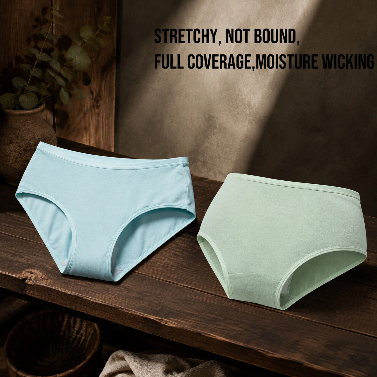 WZK Womens 6-Pack High Cut Stretch Cotton Underwear