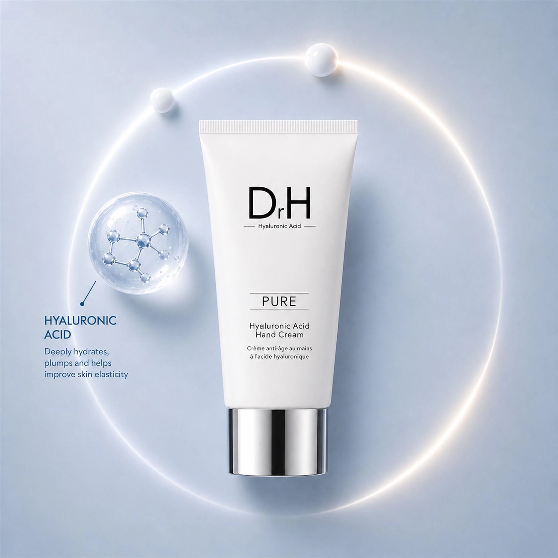 skinChemists Dr H Hyaluronic Acid Hand Cream 50ml - Hydrating Anti-Ageing Treatment for Dryness, Fine Lines & Wrinkles