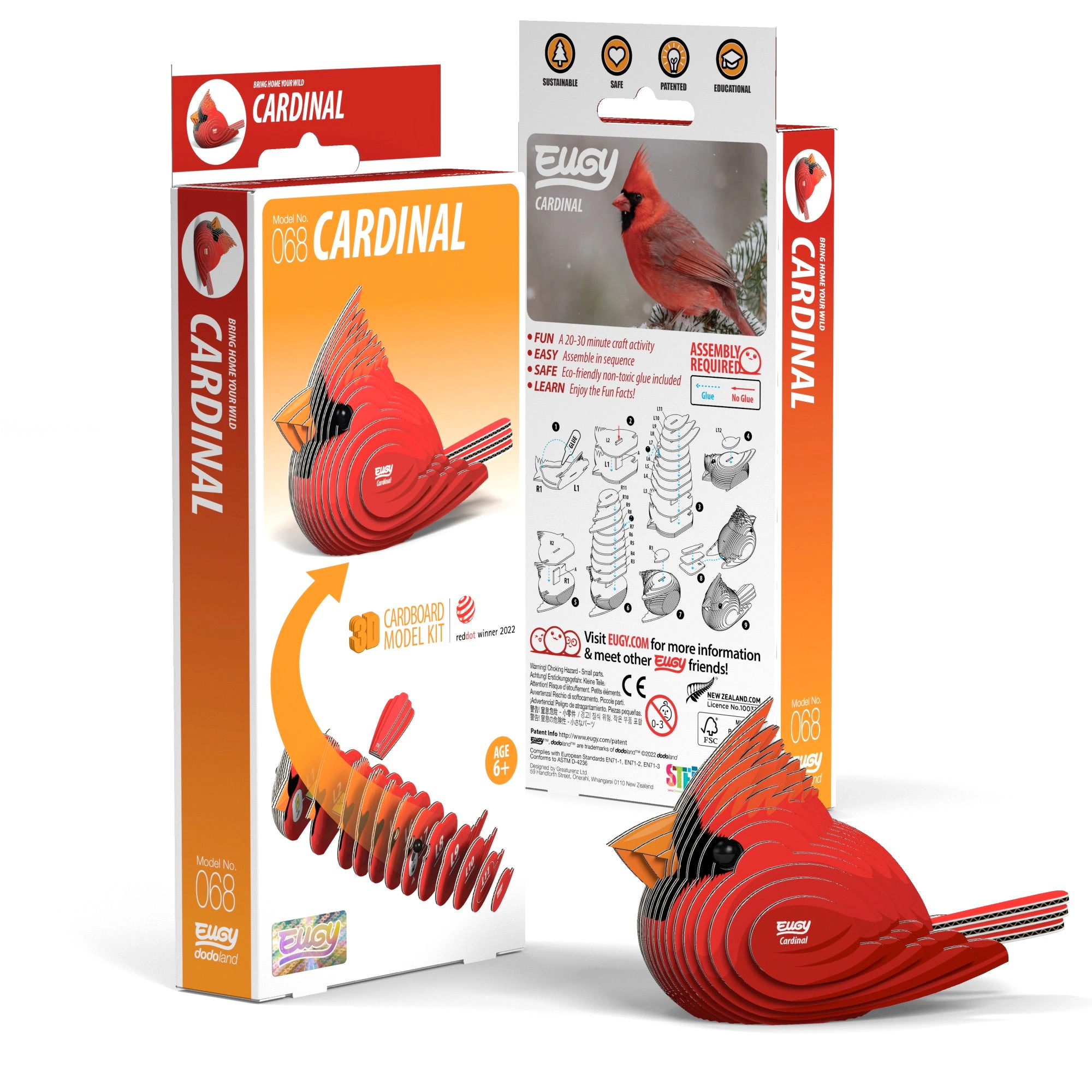 EUGY Cardinal 3D Puzzle - contains 27 puzzle pieces