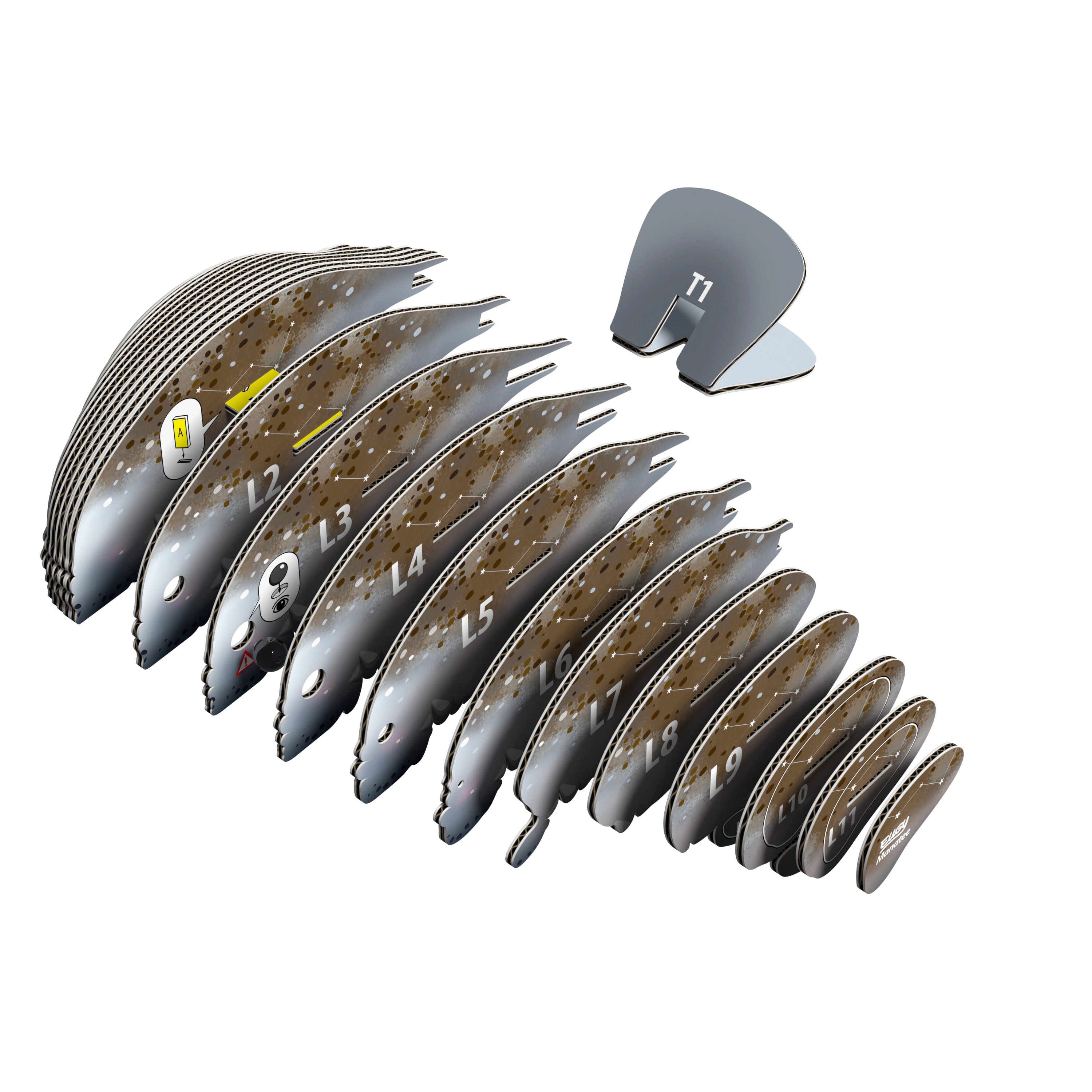 EUGY Manatee 3D Puzzle - contains 28 puzzle pieces