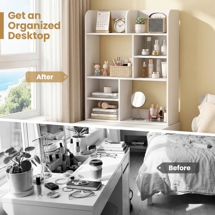 Hivvago Desktop Display Rack with 8 Open Cubes for Home Office