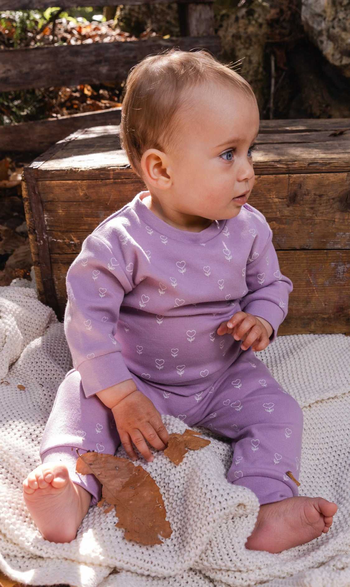 Deux par Girls Organic Cotton Pants and Top Set with Floral Print
