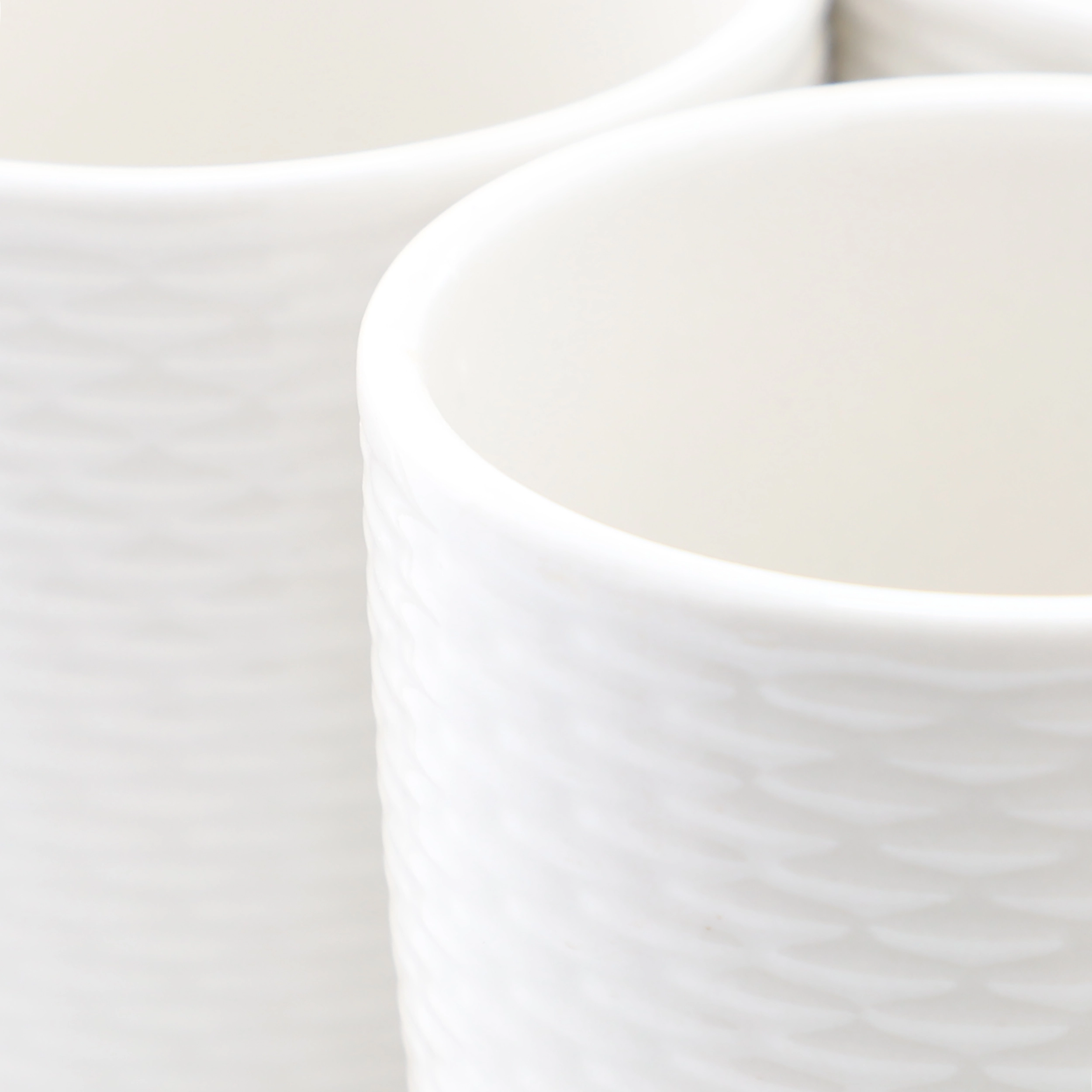 Elama Ophelia 6 Piece Stoneware 12 Ounce Mug Set in White