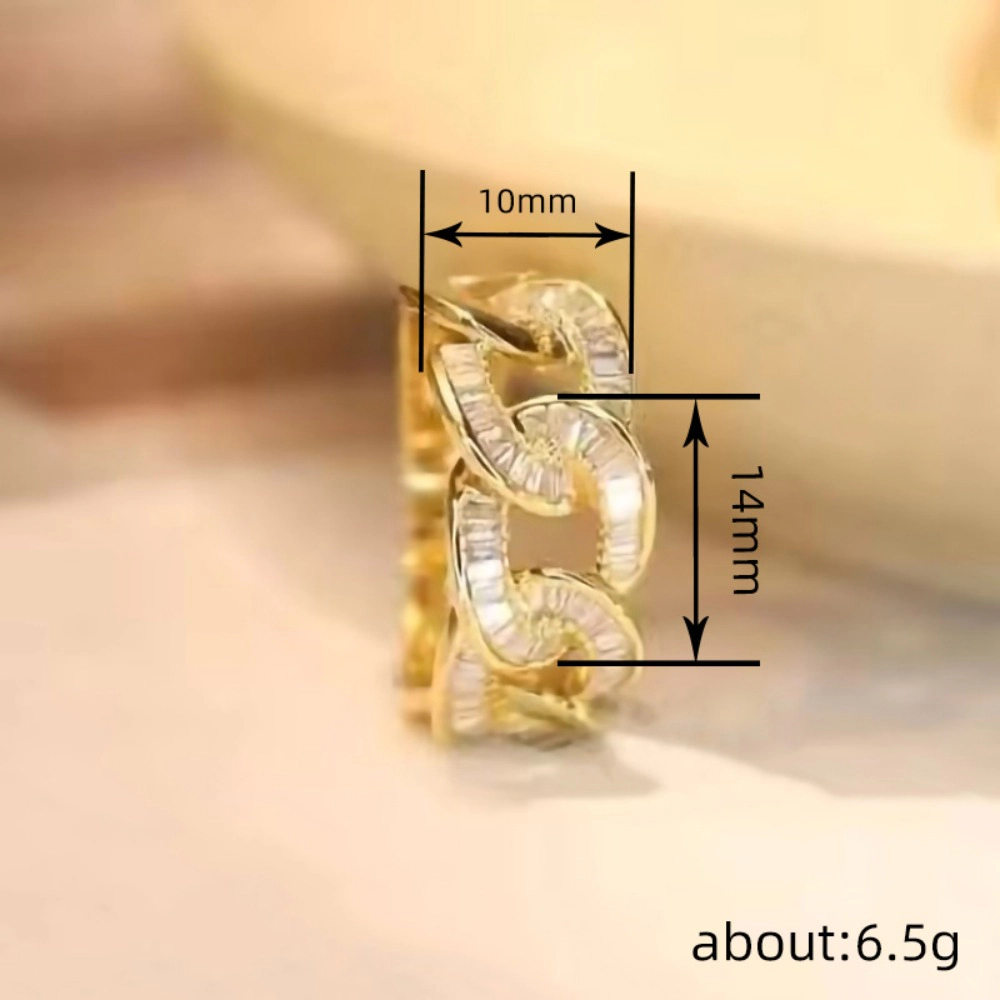 Noble Chain Linked Rings for Women Luxury Cubic Zirconia Finger Jewelry