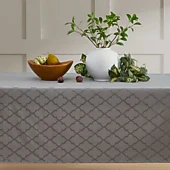 HLC.ME Modena Geometric Lattice Jacquard Fabric Water Resistant Tablecloth