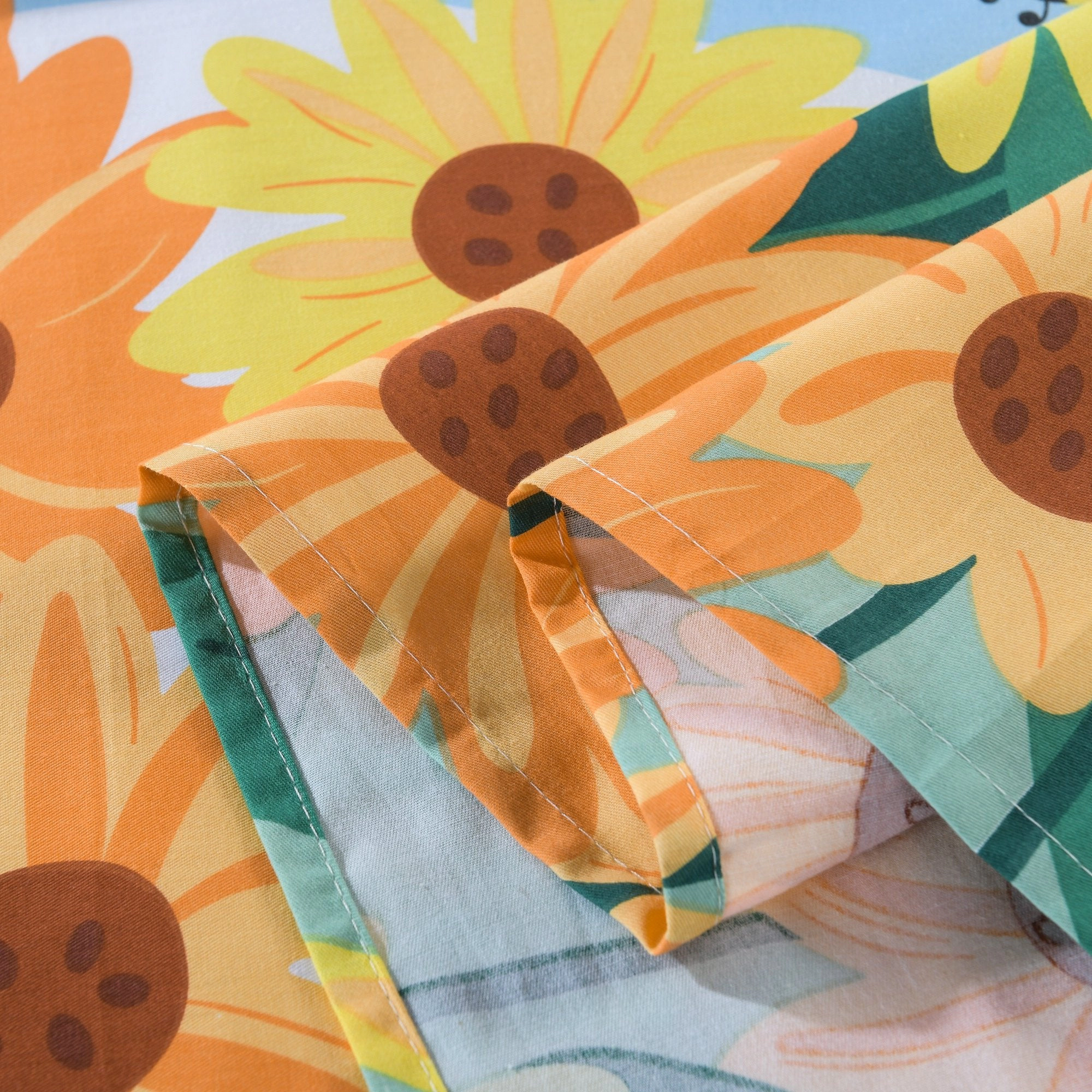 MarCielo 3/4 Piece Kids 100% Cotton Sunflower Bed Sheet Set