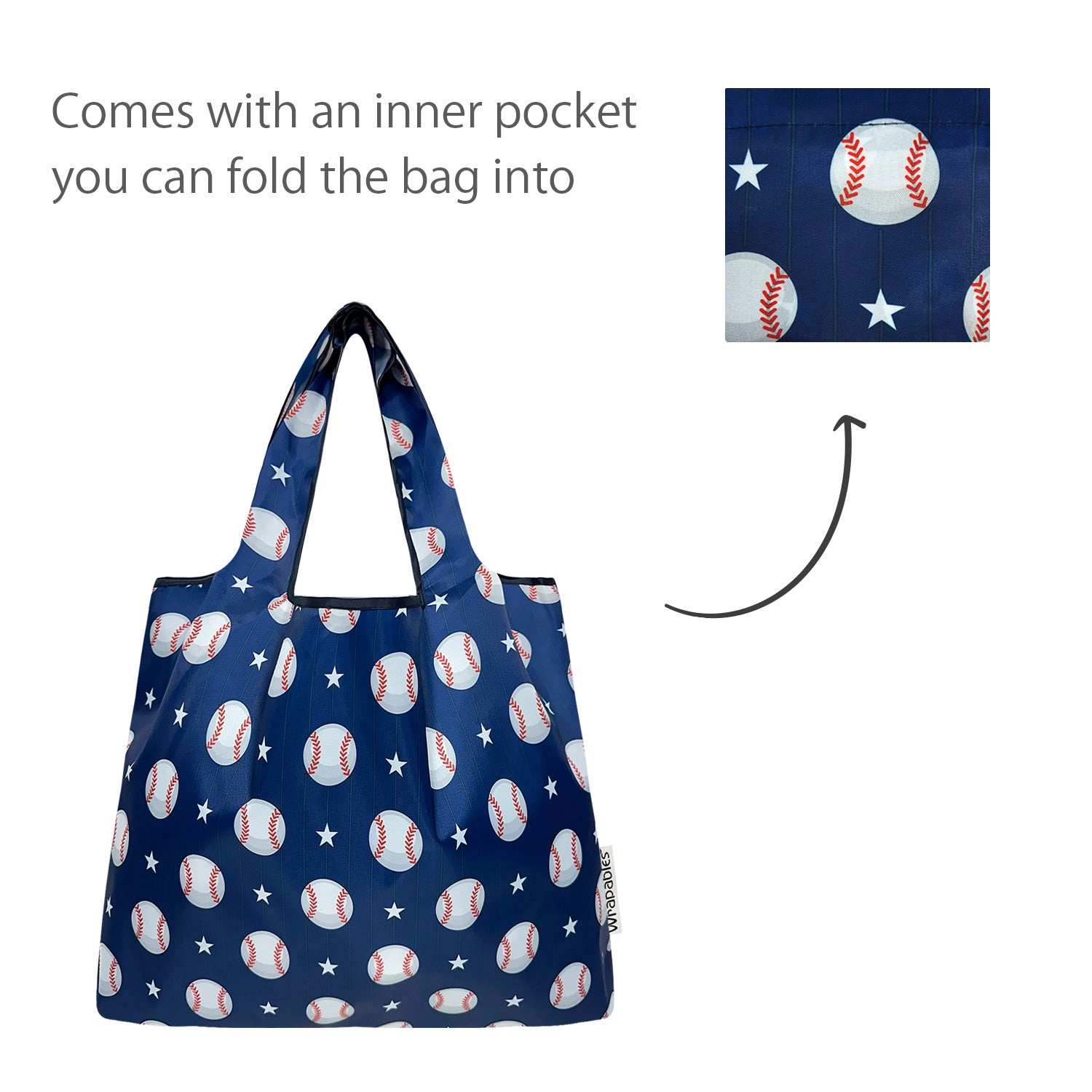Wrapables Medium Nylon Reusable Shopping Bags for Groceries, Set of 2