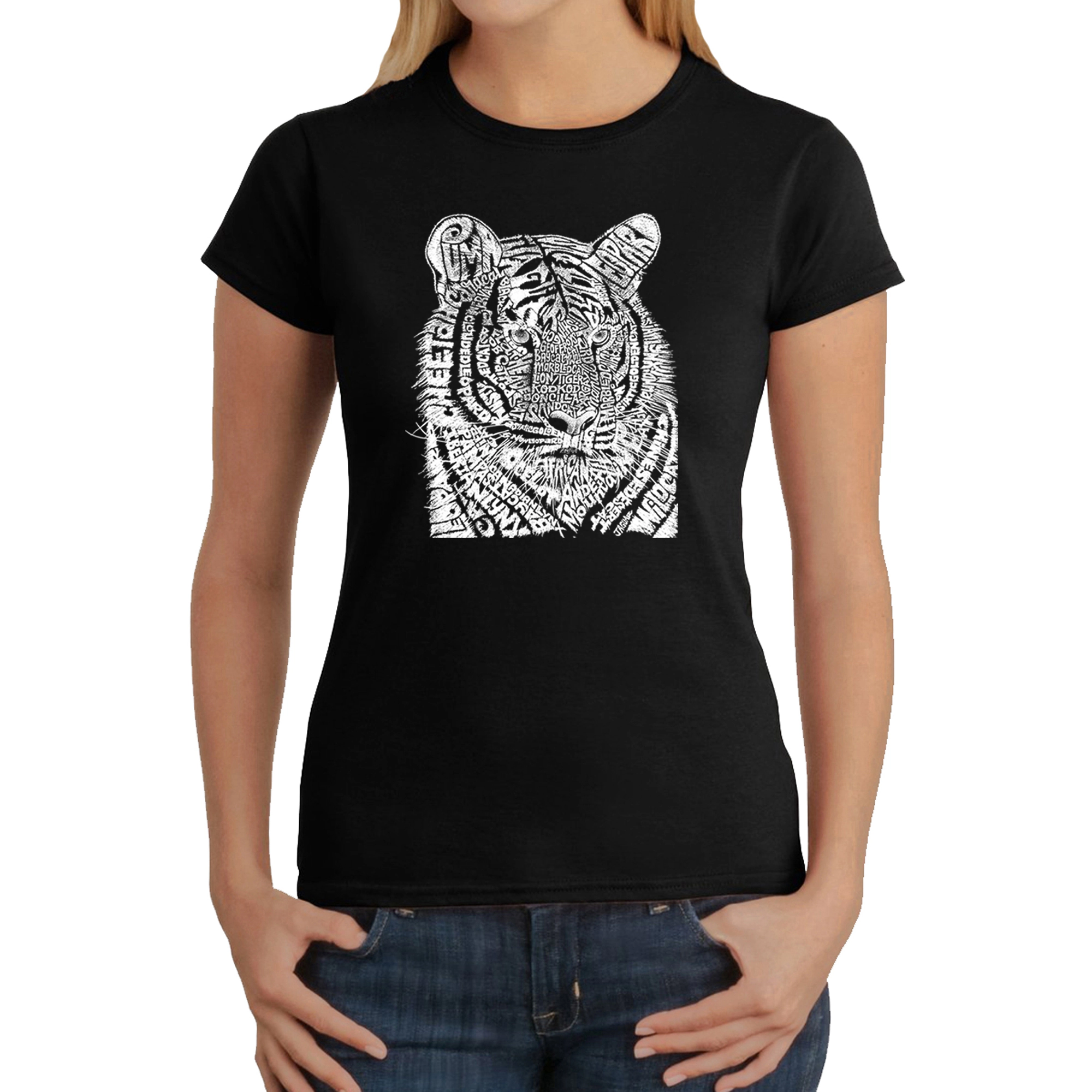 LA Pop Art Women's Word T-Shirt  Big Cats