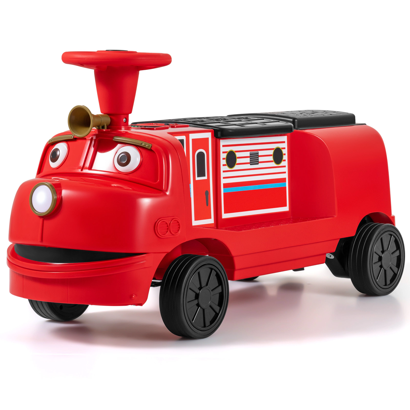 Costway 2-Seater Ride on Train,Licensed Chuggington Electric Vehicle with Adjustable Seat