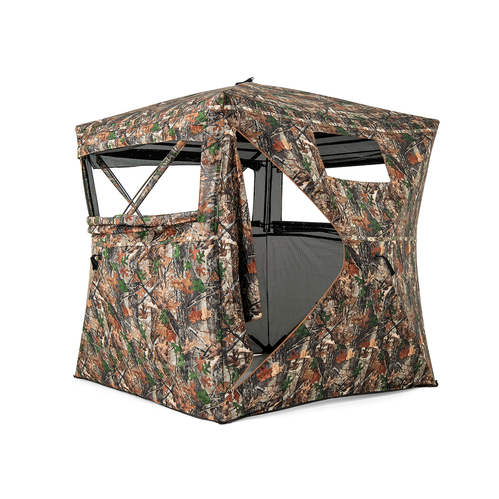 SUGIFT Green Camouflage 270-Degree Hunting Blind Tent with 3 Windows for 3-4 Hunters 72-in W 72-in D 82-in H