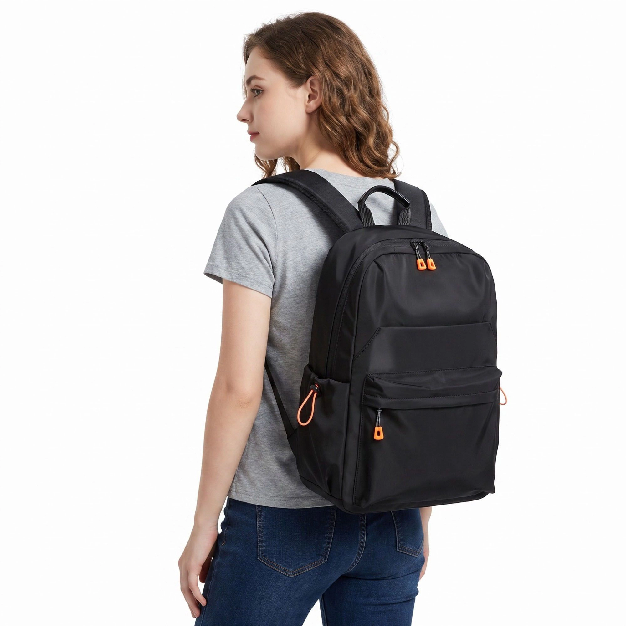 Alilang Women's Multi-Pocket Commuter Travel Backpack with Padded Straps and Adjustable Side Pockets
