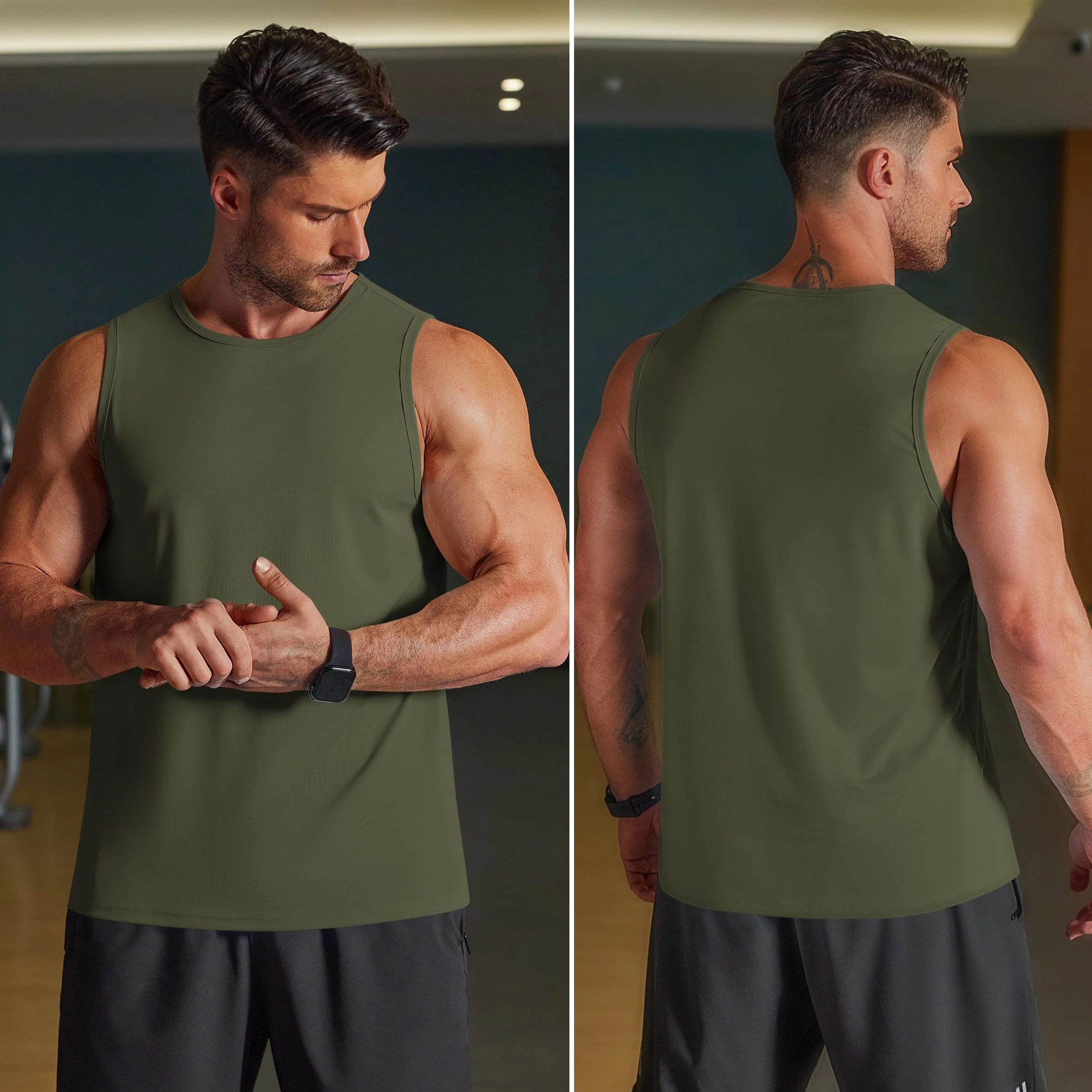COOFANDY Men's Regular Fit Crew Neck Sleeveless Gym Training Tank Top