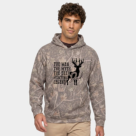 Simply Sage Market - Men's Camo Hoodie - The Deer Hunting Legend