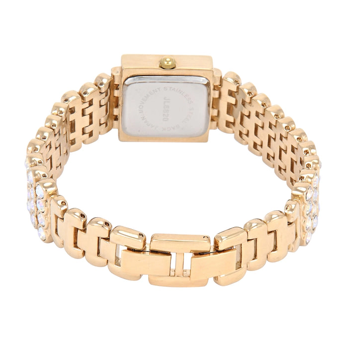 Peugeot Women's 14K Gold-Plated Jeweled Watch with Four Strands of Genuine Swarovski Crystals