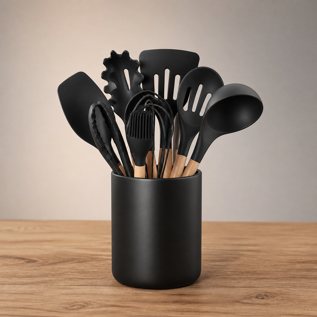 WZK Matte Ceramic Farmhouse Kitchen Utensil Holder