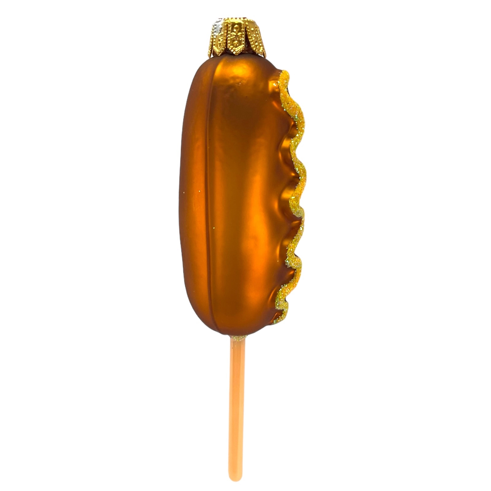 Pinnacle Peak Trading Company Corn Dog Food Polish Mouth Blown Glass Christmas Ornament