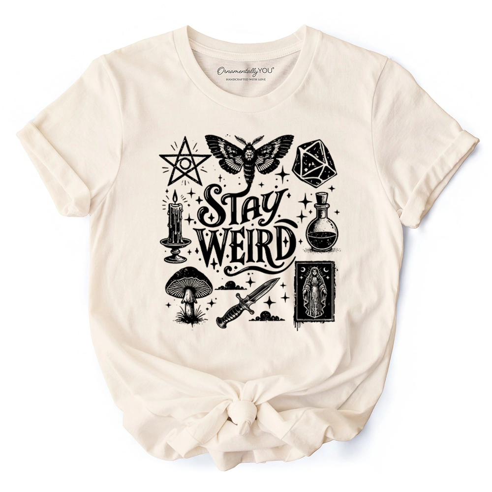 Stay Weird Witchy Vibes T-Shirt, Mystical Halloween Tee for Powerful Women