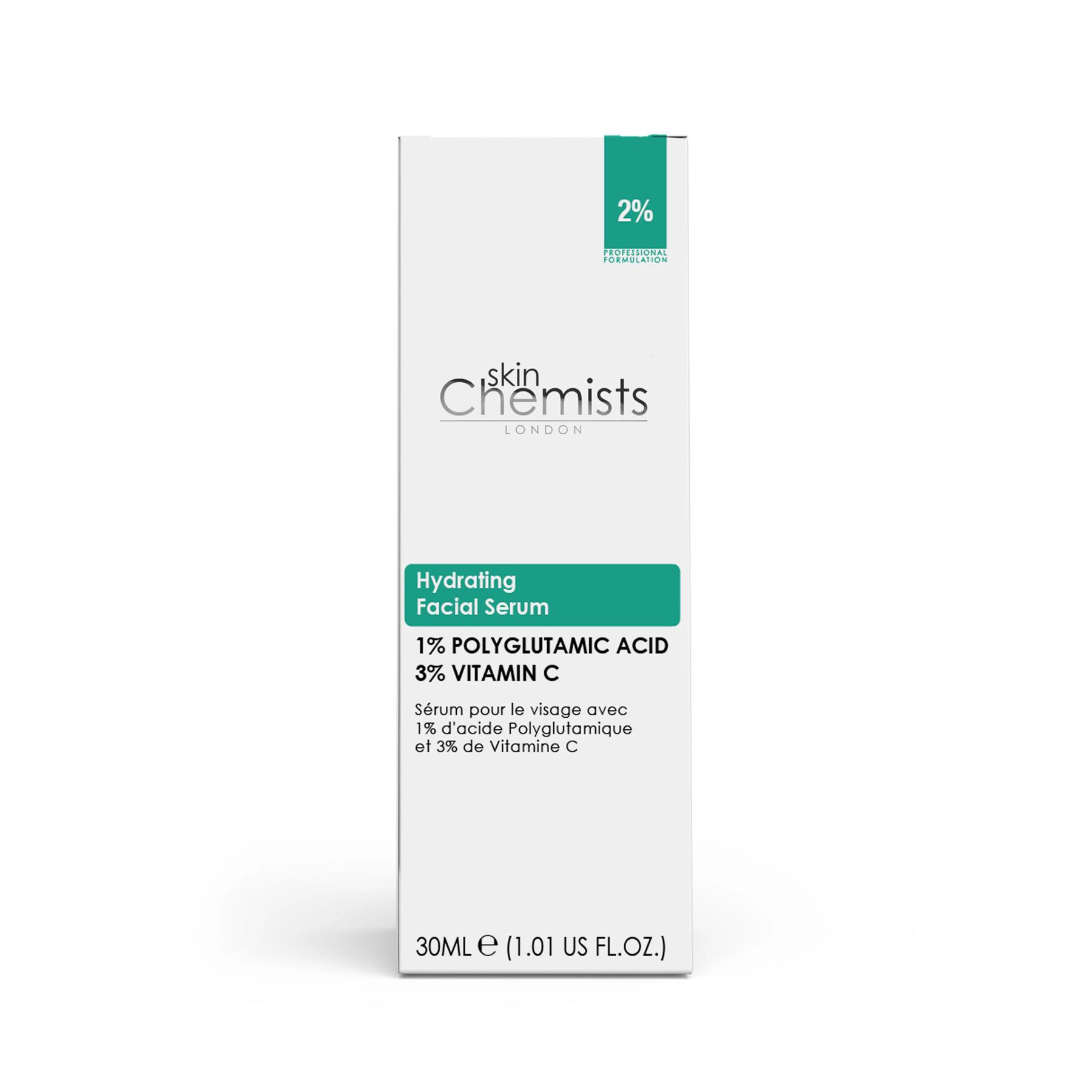 skinChemists Hydrating Polyglutamic Acid 1% Vitamin C 3% Facial Serum 30ml
