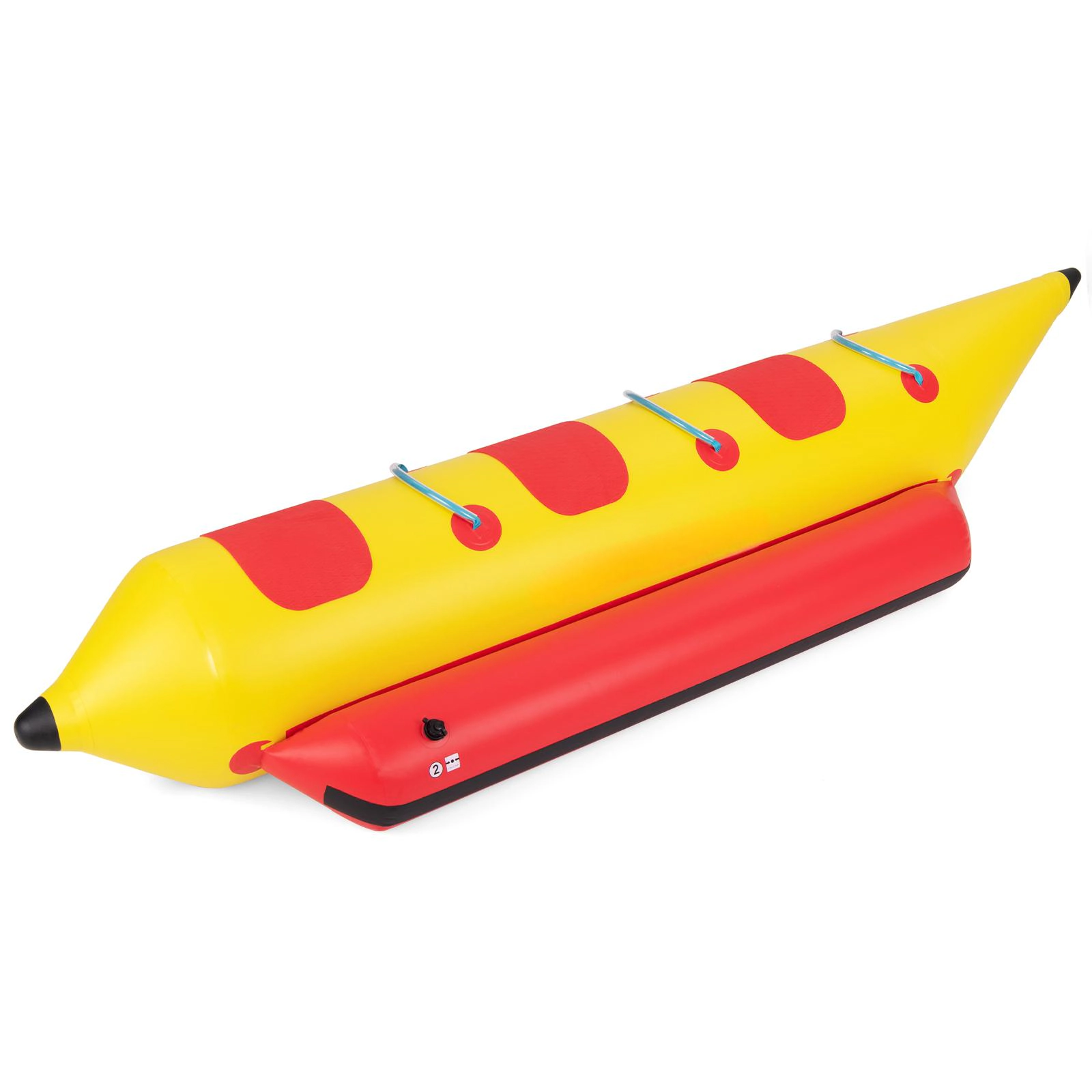 SUGIFT Teen Yellow 3-Person Inflatable Banana Boat with Electric Pump and Carry Bag 118-in W 462-lb Load Capacity