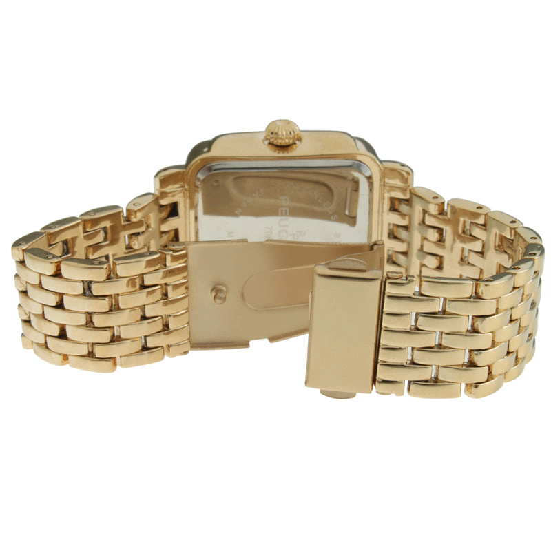 Peugeot Women's Gold Tank Bracelet Watch with Panther Link Gold-Tone Bracelet Strap