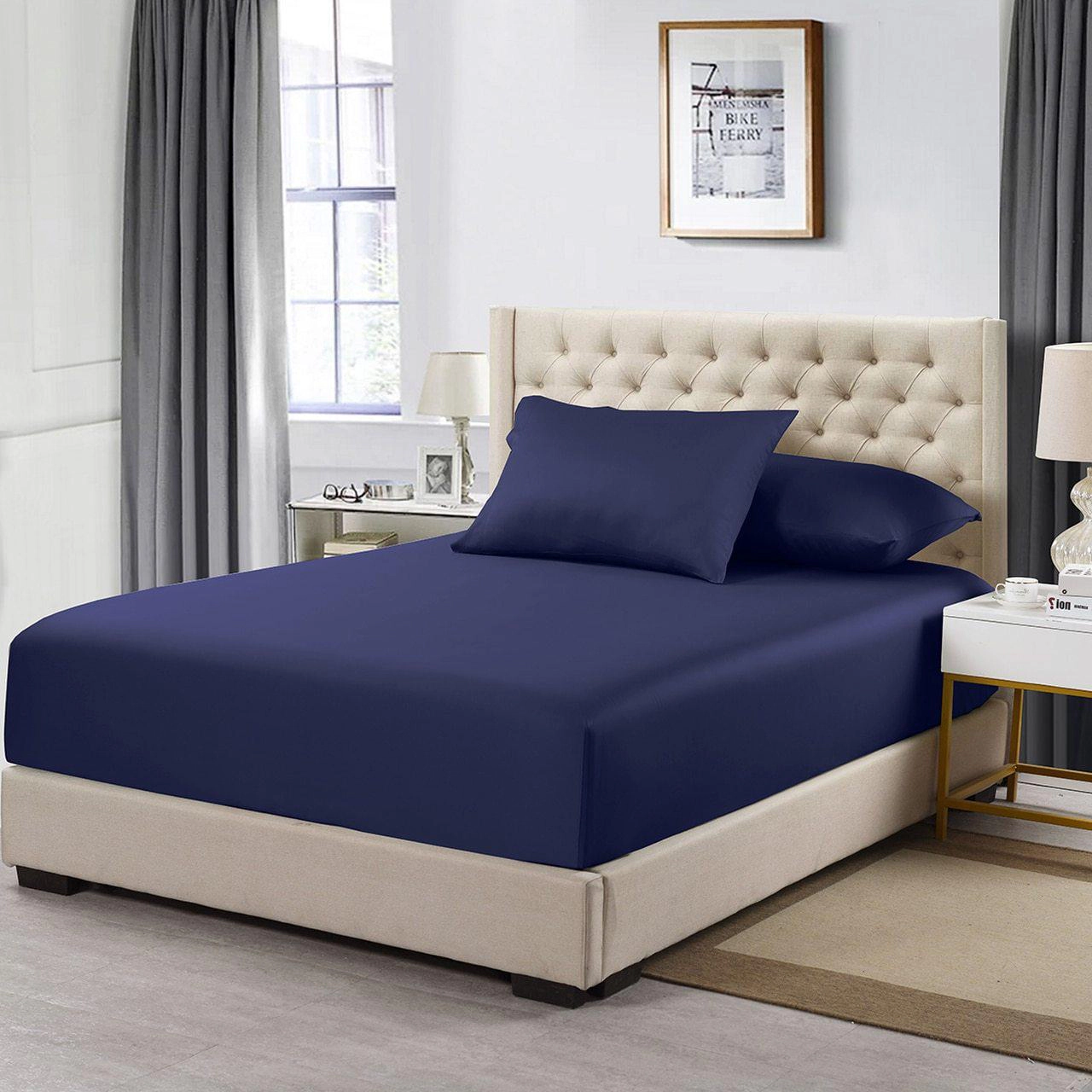 Egyptian Linens 608 Thread Count Cotton Fitted Sheet and Pillowcase Set